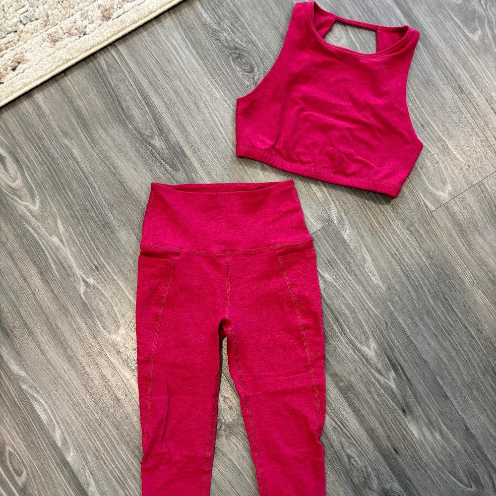 Dark Pink Beyond Yoga Spacedye Matching Set